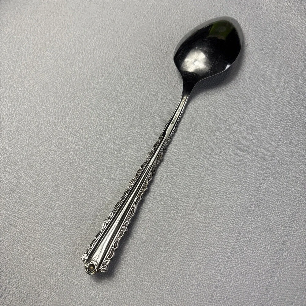 Oneida CHERIE Stainless‎ Solid Serving Spoon Deluxe Glossy Flatware